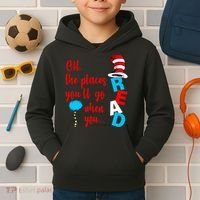 Oh The Places You'll Go When You Read Kids Hoodie thumb 2