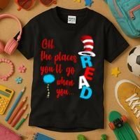 Oh The Places You'll Go When You Read Kids T-Shirt thumb 3