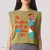 Oh The Places You'll Go When You Read Garment-Dyed Women's Muscle Tee thumb 2