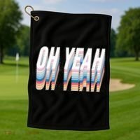 Oh Yeah! Funny Retro Golf Towel thumb 1