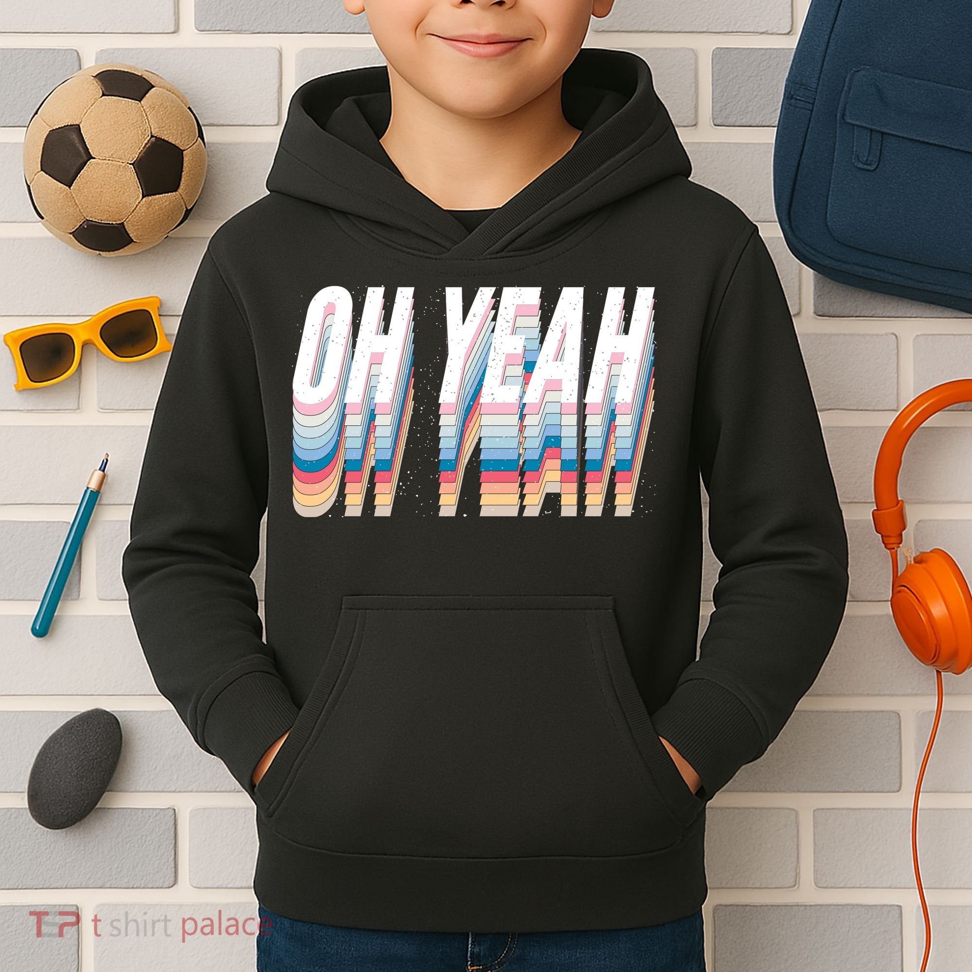 Oh Yeah! Funny Retro Kids Hoodie