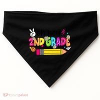 Oh Hey 2nd Grade Back To School Students Teachers Groovy USA-Made Doggie Bandana thumb 0