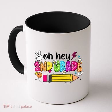 Oh Hey 2nd Grade Back To School Students Teachers Groovy Coffee Mug