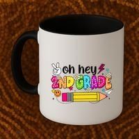 Oh Hey 2nd Grade Back To School Students Teachers Groovy Coffee Mug thumb 2