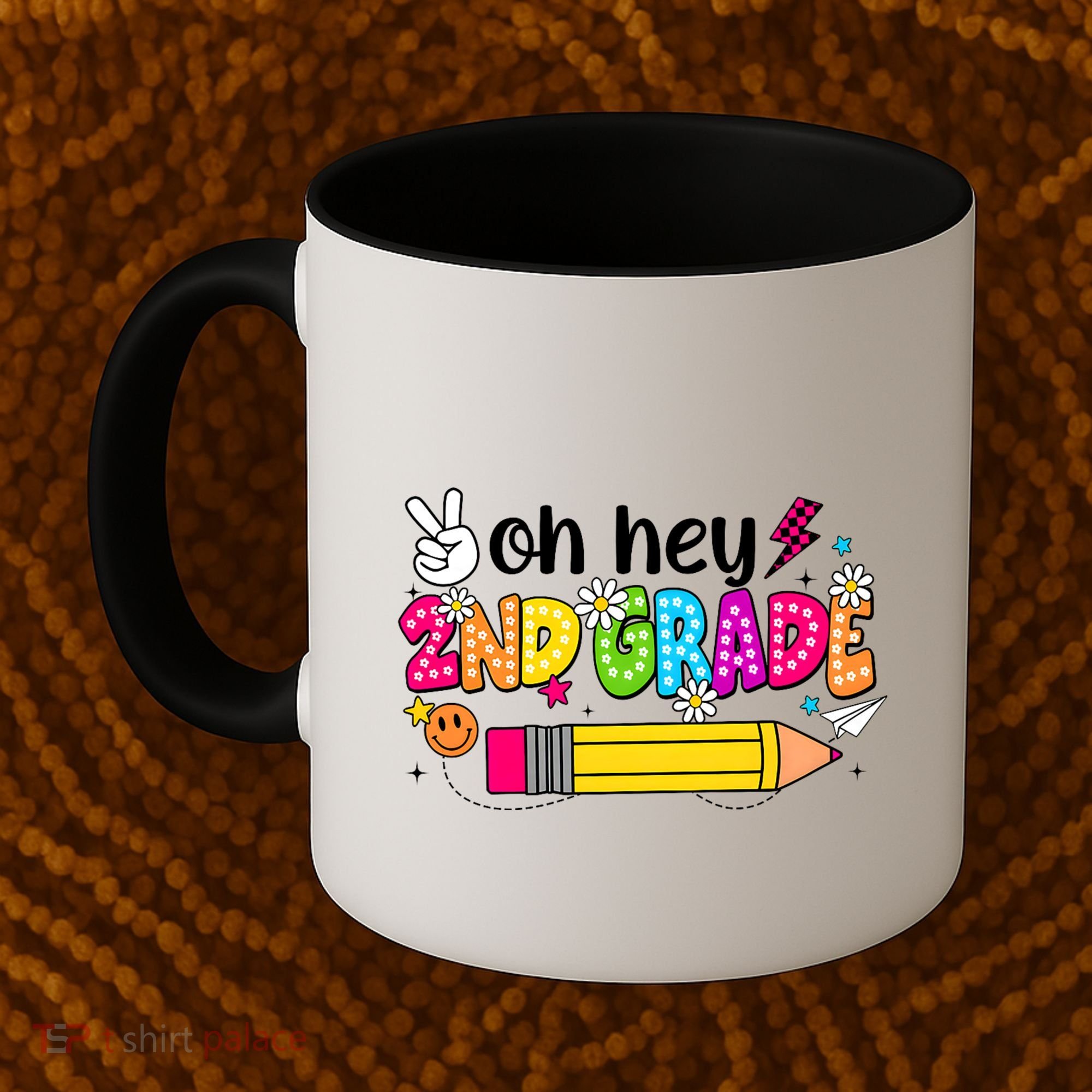 Oh Hey 2nd Grade Back To School Students Teachers Groovy Coffee Mug