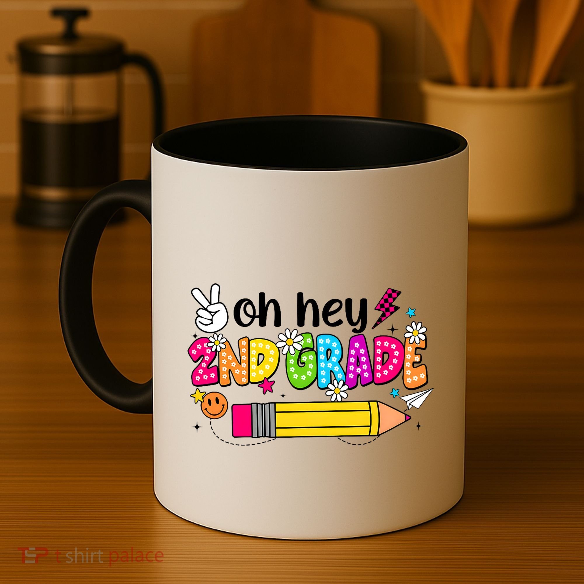Oh Hey 2nd Grade Back To School Students Teachers Groovy Coffee Mug
