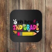 Oh Hey 2nd Grade Back To School Students Teachers Groovy Coaster thumb 0
