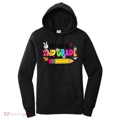 Oh Hey 2nd Grade Back To School Students Teachers Groovy Women's Hoodie
