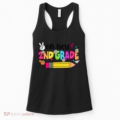 Oh Hey 2nd Grade Back To School Students Teachers Groovy Women's Tank Top