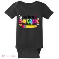 Oh Hey 2nd Grade Back To School Students Teachers Groovy Baby Bodysuit thumb 0