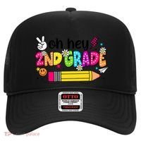 Oh Hey 2nd Grade Back To School Students Teachers Groovy Hat thumb 0