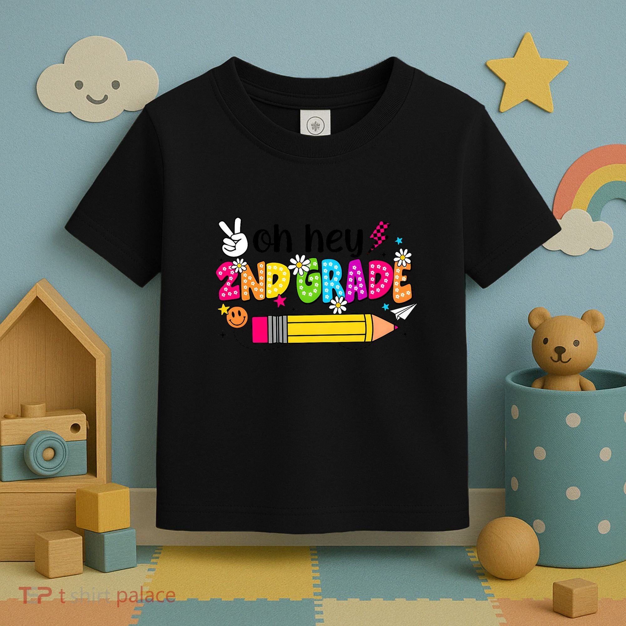 Oh Hey 2nd Grade Back To School Students Teachers Groovy Toddler T-Shirt
