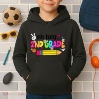 Oh Hey 2nd Grade Back To School Students Teachers Groovy Kids Hoodie thumb 2