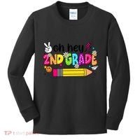 Oh Hey 2nd Grade Back To School Students Teachers Groovy Kids Long Sleeve Shirt thumb 0
