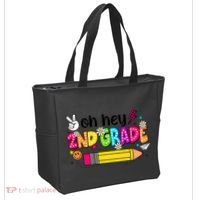Oh Hey 2nd Grade Back To School Students Teachers Groovy Tote Bag thumb 2