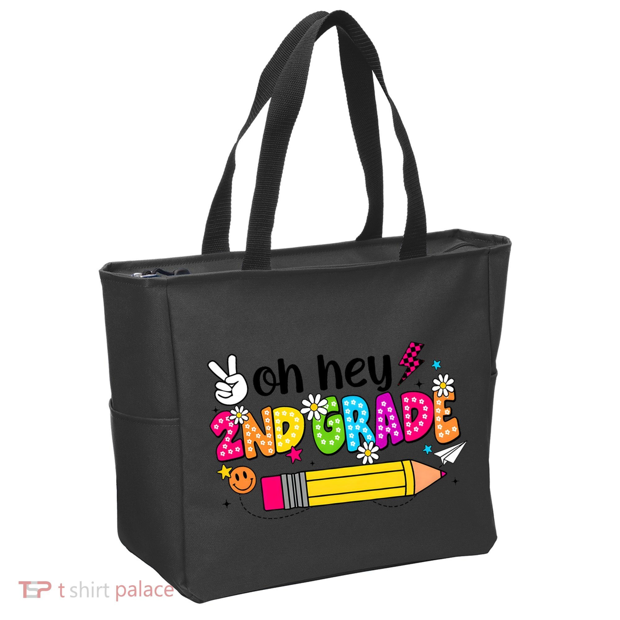 Oh Hey 2nd Grade Back To School Students Teachers Groovy Tote Bag