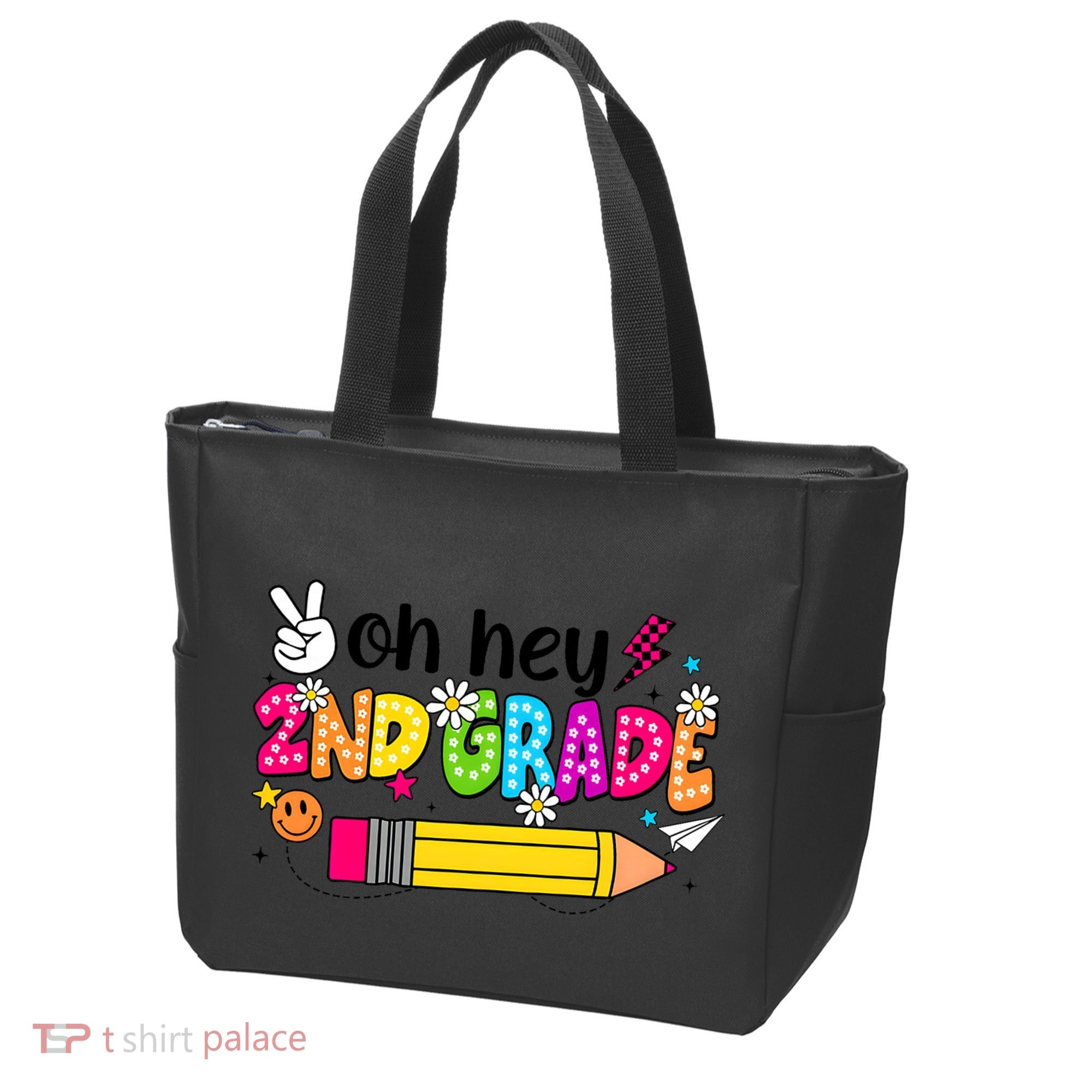 Oh Hey 2nd Grade Back To School Students Teachers Groovy Tote Bag