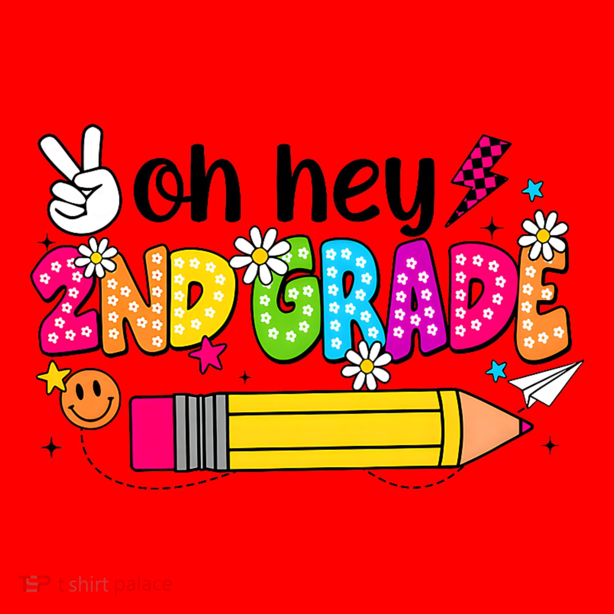 Oh Hey 2nd Grade Back To School Students Teachers Groovy Santa Hat