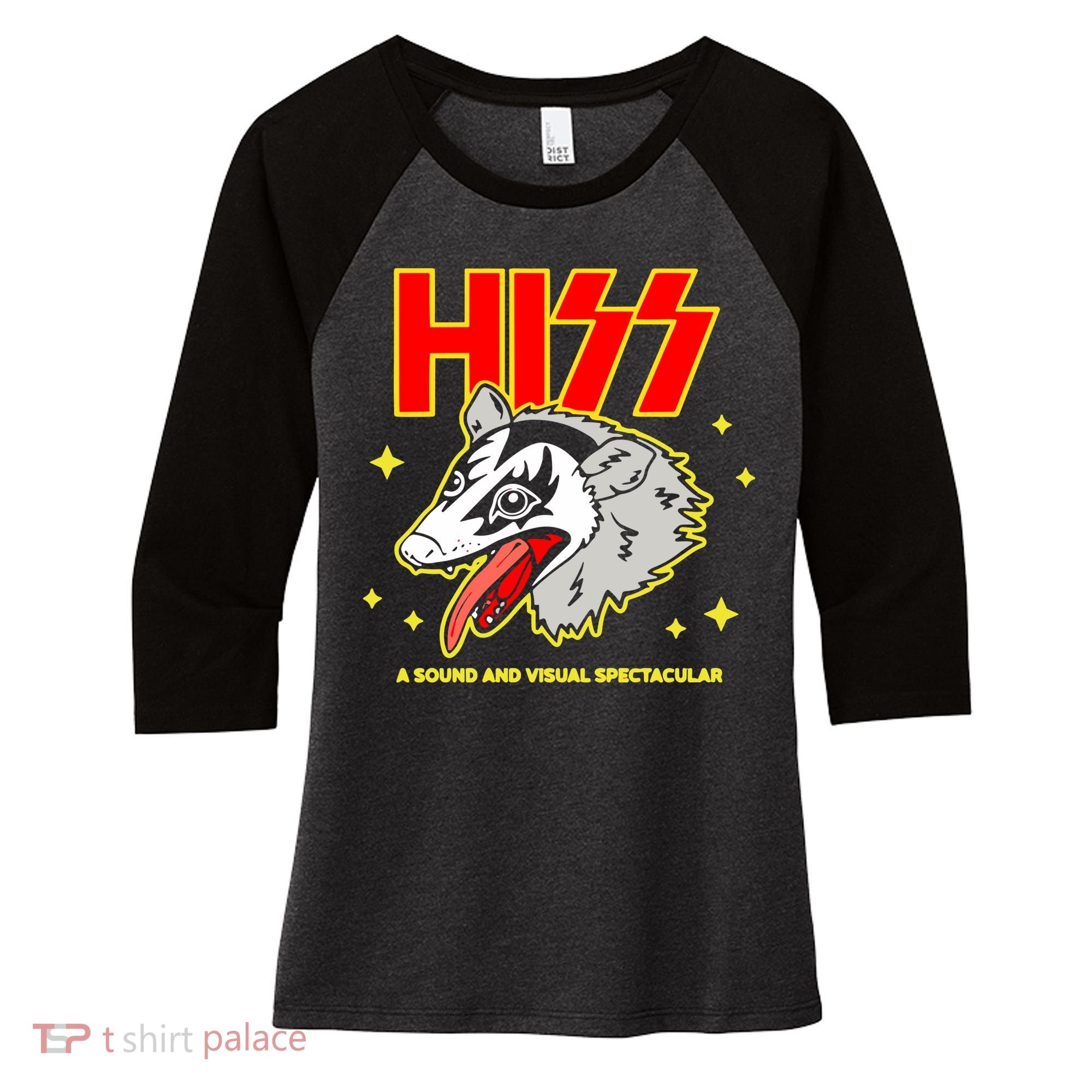 Opossum Hiss A Sound And Visual Spectacular Women's Tri-Blend 3/4-Sleeve Raglan Shirt