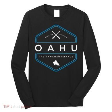 Oahu Hawaii Beach Graphic Long Sleeve Shirt