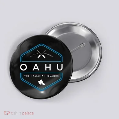 Oahu Hawaii Beach Graphic Button