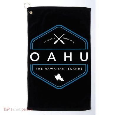 Oahu Hawaii Beach Graphic Golf Towel