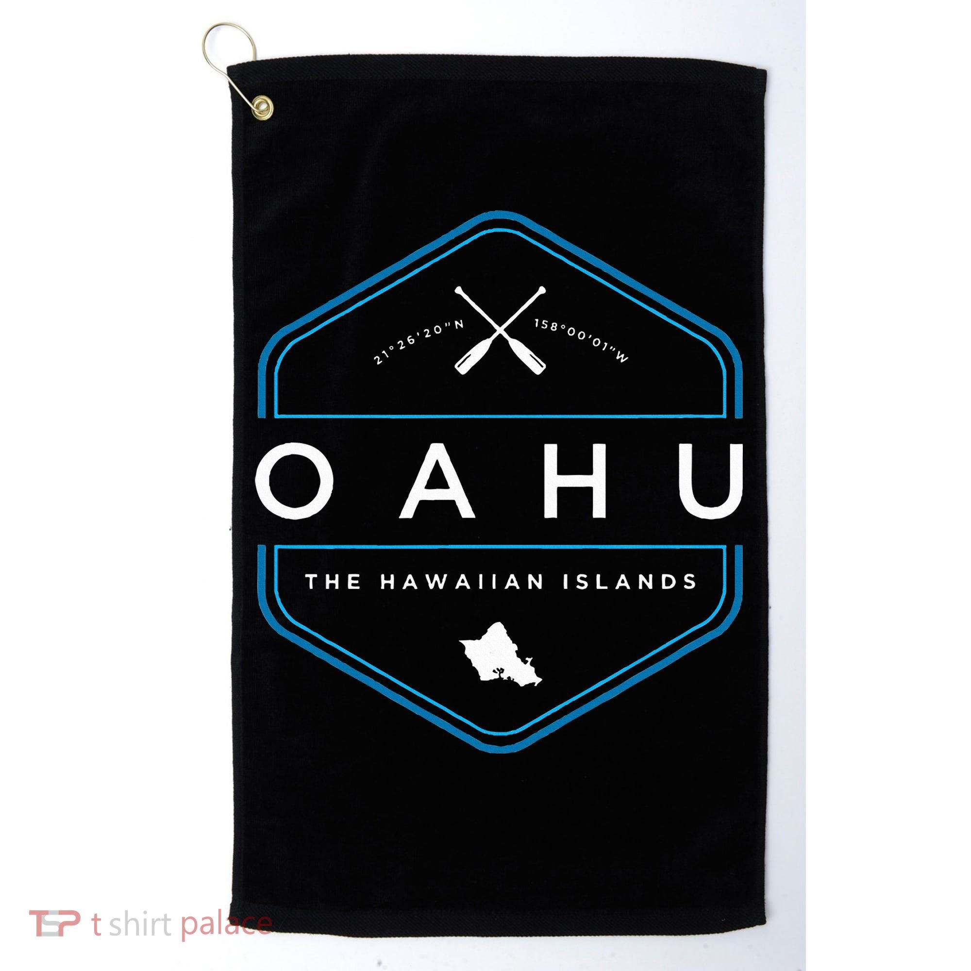 Oahu Hawaii Beach Graphic Golf Towel