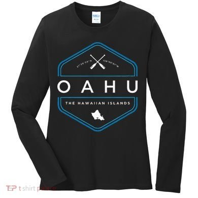 Oahu Hawaii Beach Graphic Women's Long Sleeve Shirt