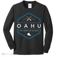 Oahu Hawaii Beach Graphic Kids Long Sleeve Shirt thumb 0