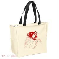 Opossum Hissing Black & Red Angry Possum Tote Bag thumb 2