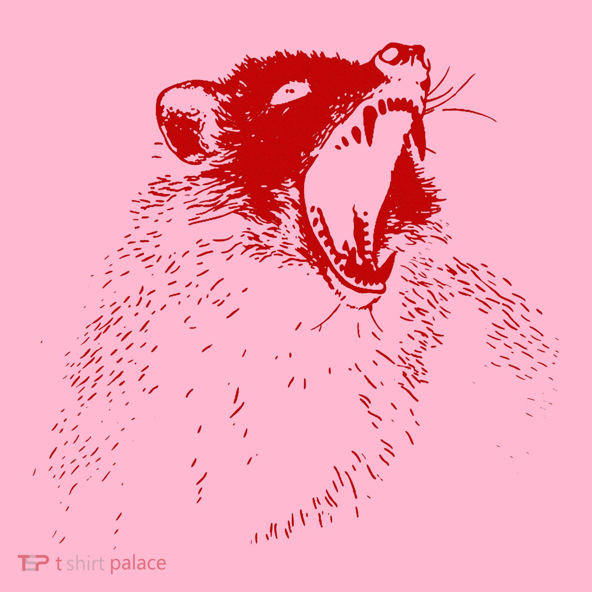 Opossum Hissing Black & Red Angry Possum Coaster