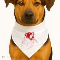 Opossum Hissing Black & Red Angry Possum USA-Made Doggie Bandana thumb 1
