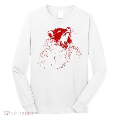 Opossum Hissing Black & Red Angry Possum Long Sleeve Shirt