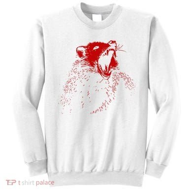 Opossum Hissing Black & Red Angry Possum Sweatshirt
