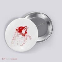 Opossum Hissing Black & Red Angry Possum Button thumb 0