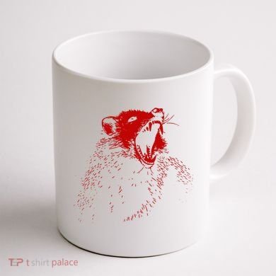 Opossum Hissing Black & Red Angry Possum Coffee Mug back