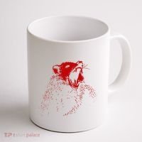 Opossum Hissing Black & Red Angry Possum Coffee Mug thumb 1