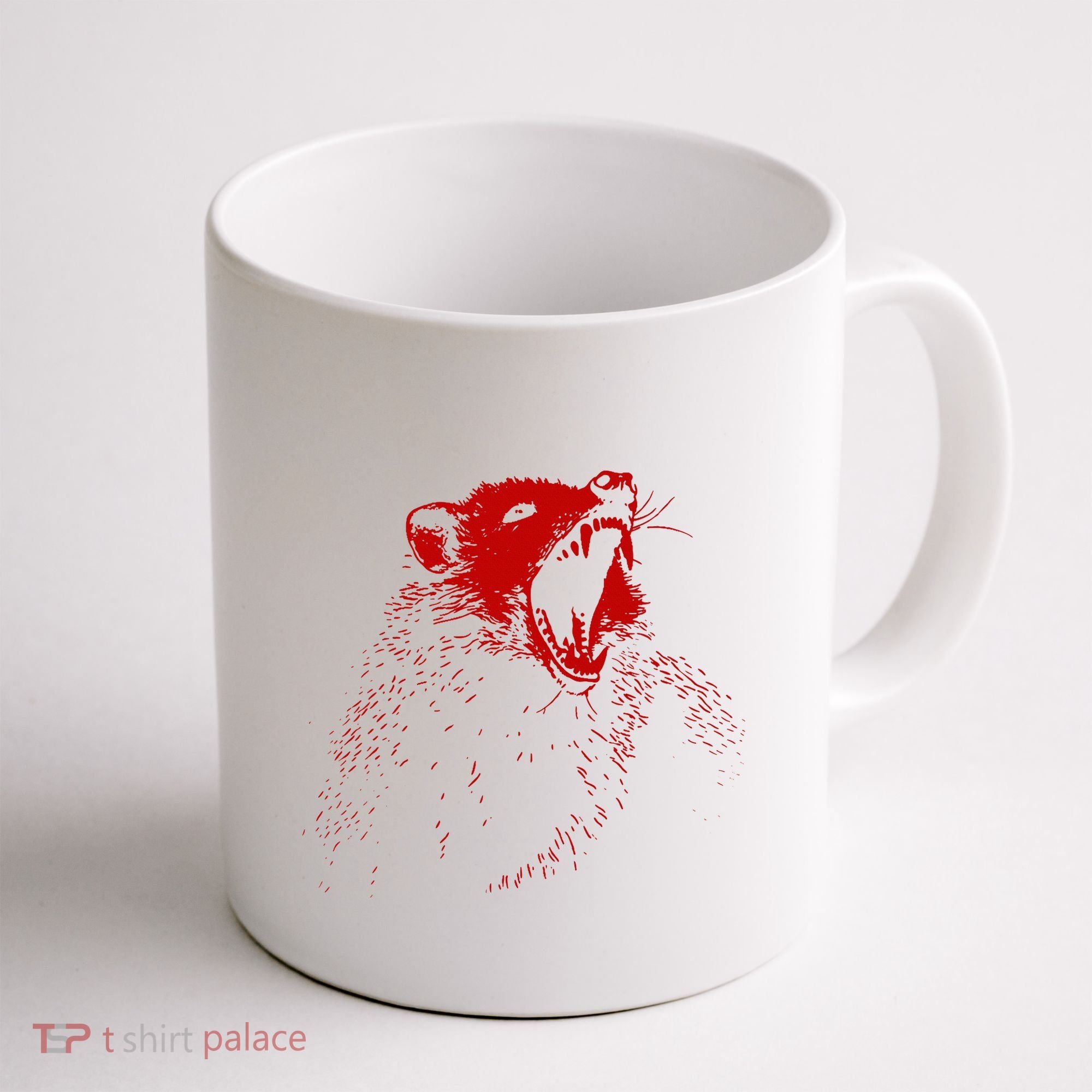 Opossum Hissing Black & Red Angry Possum Coffee Mug