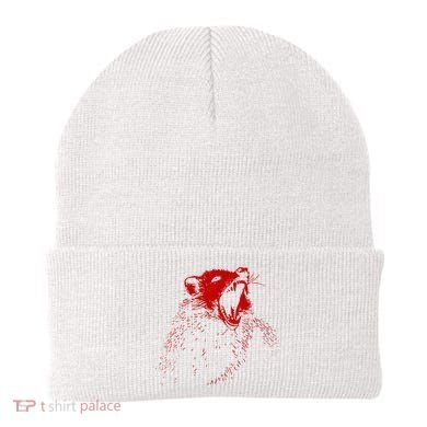 Opossum Hissing Black & Red Angry Possum Beanie