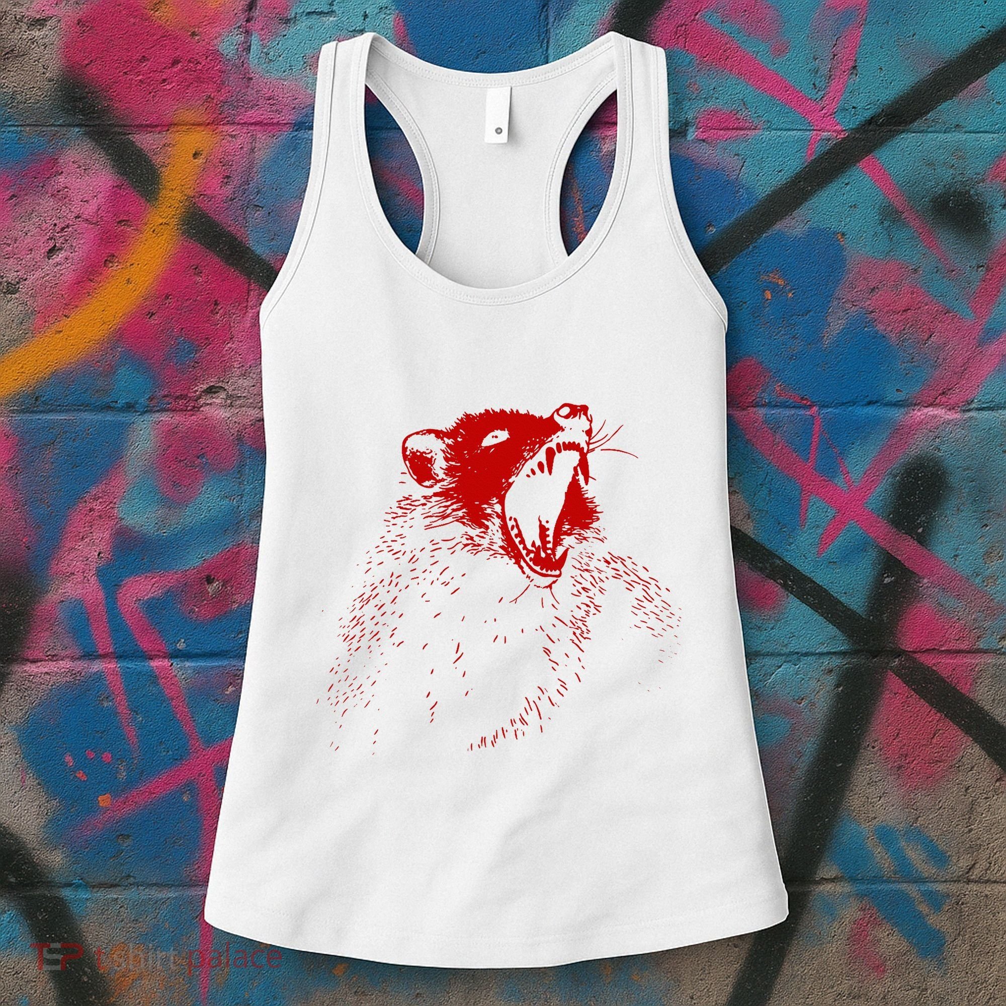 Opossum Hissing Black & Red Angry Possum Women's Tank Top