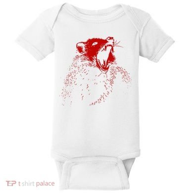 Opossum Hissing Black & Red Angry Possum Baby Bodysuit