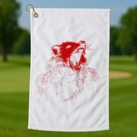 Opossum Hissing Black & Red Angry Possum Golf Towel thumb 1