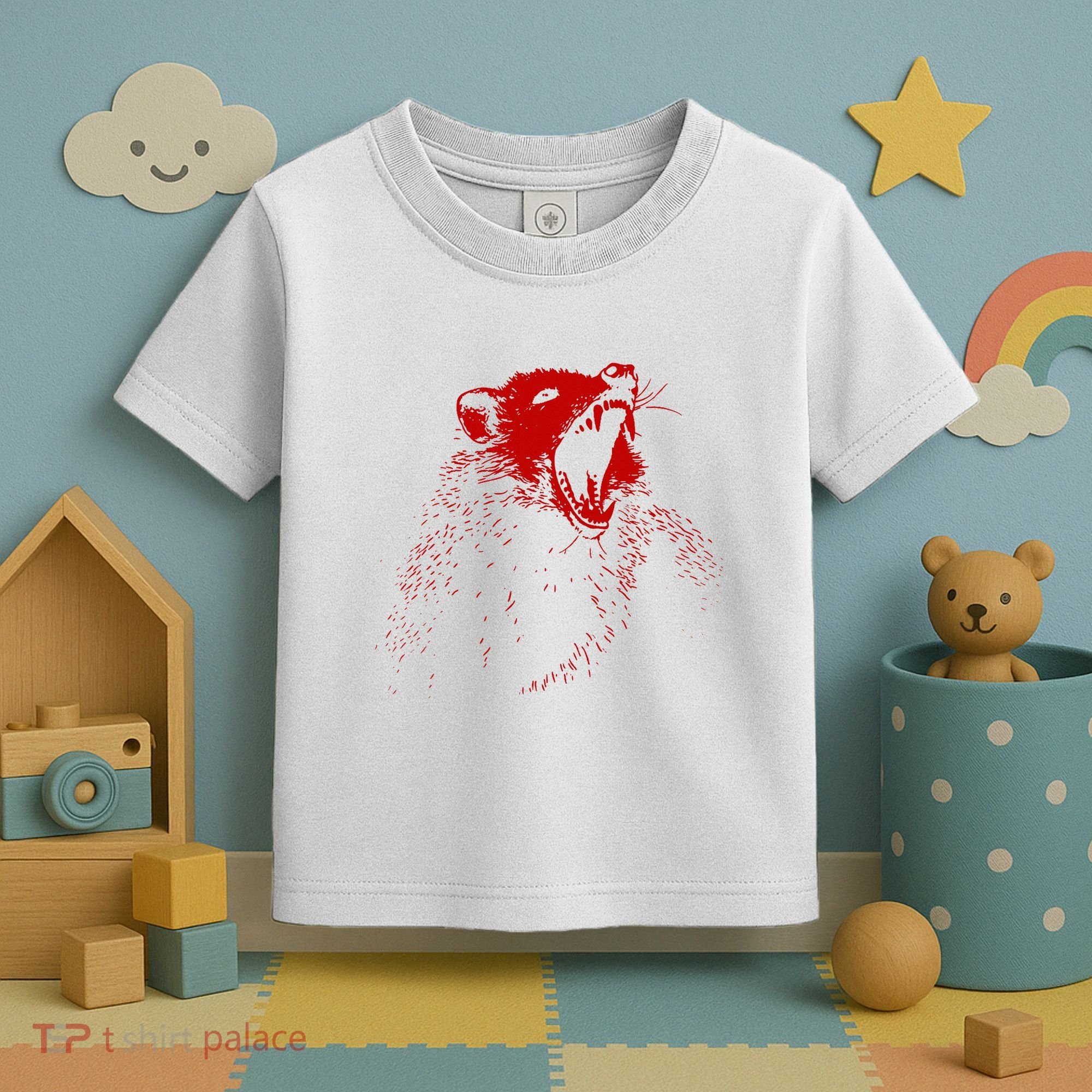 Opossum Hissing Black & Red Angry Possum Toddler T-Shirt