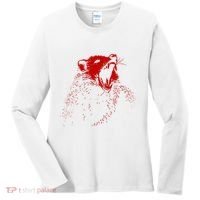 Opossum Hissing Black & Red Angry Possum Women's Long Sleeve Shirt thumb 0