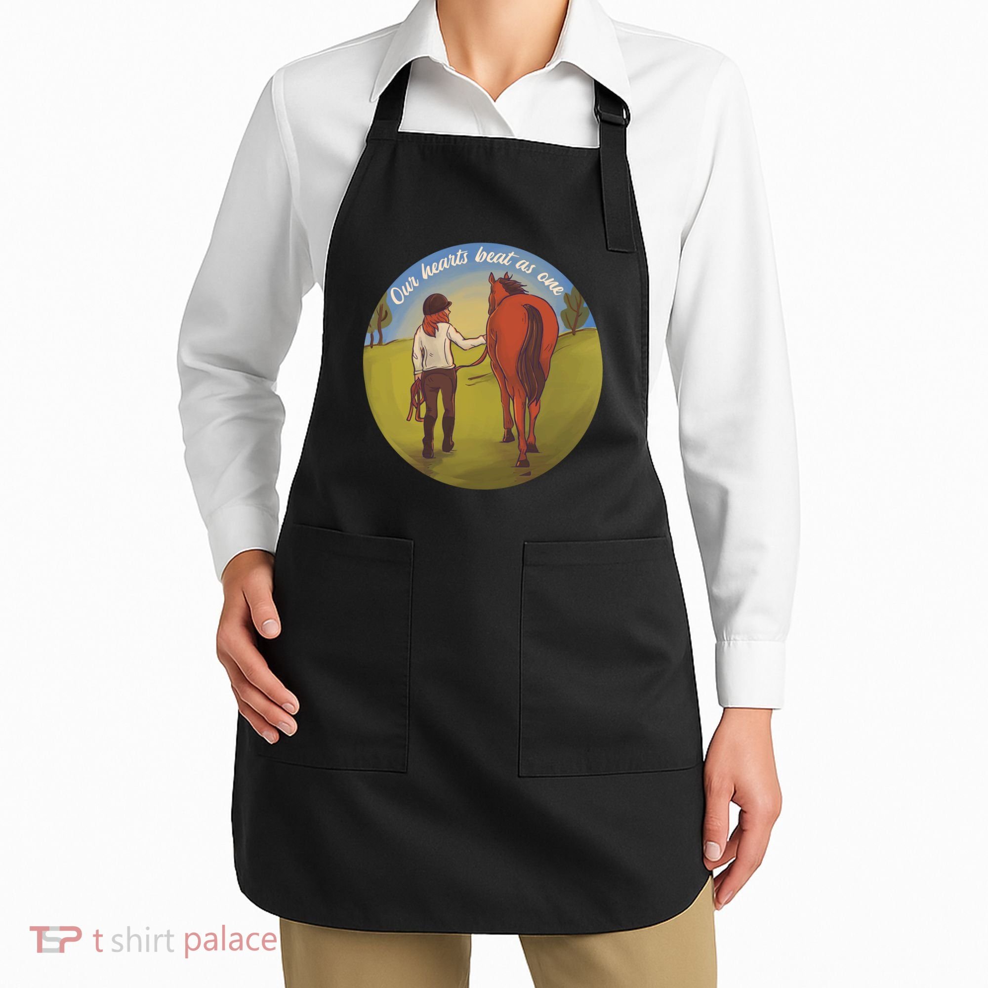 Our Heats Beat As One Horse Lover Apron