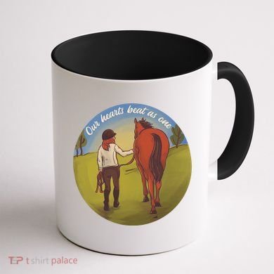 Our Heats Beat As One Horse Lover Coffee Mug back