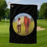 Our Heats Beat As One Horse Lover Golf Towel thumb 1