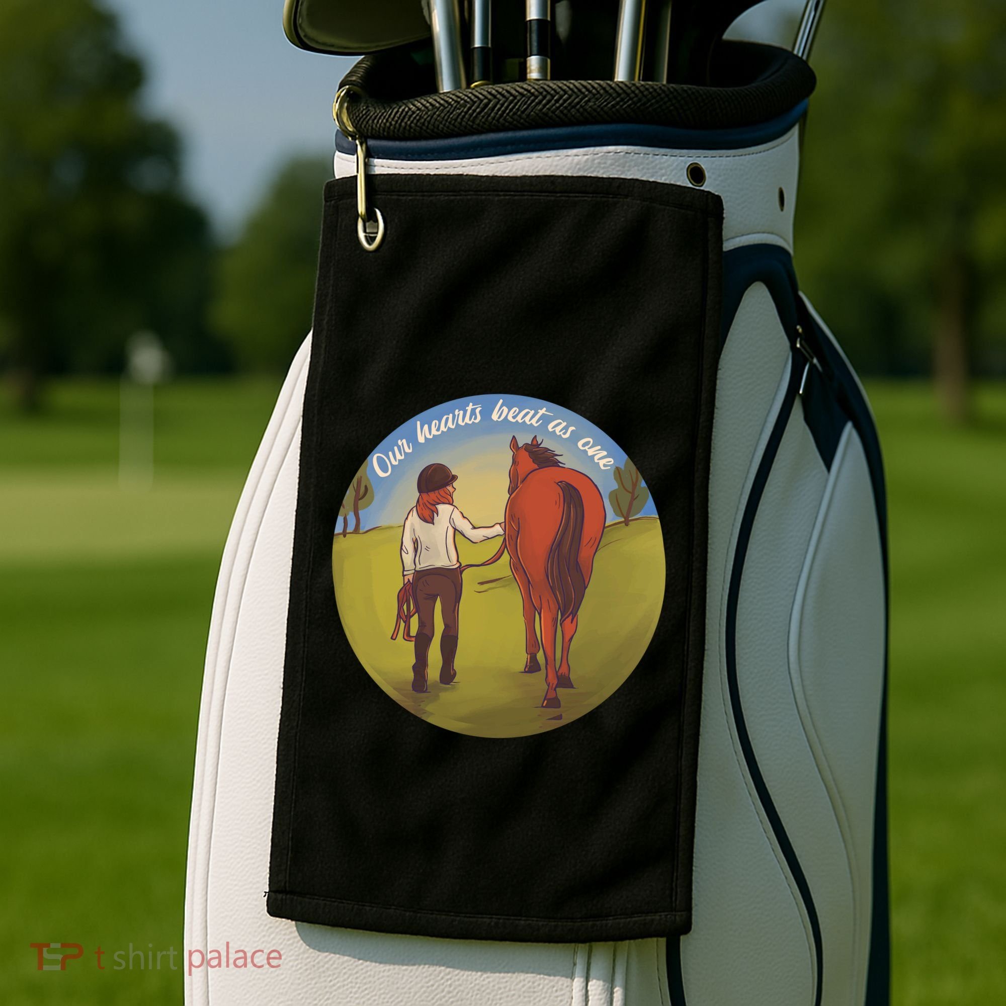 Our Heats Beat As One Horse Lover Golf Towel