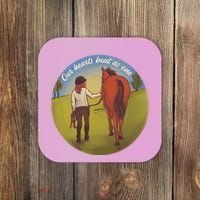 Our Heats Beat As One Horse Lover Coaster thumb 0