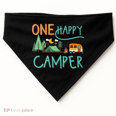 One Happy Camper First Birthday Camping Matching USA-Made Doggie Bandana